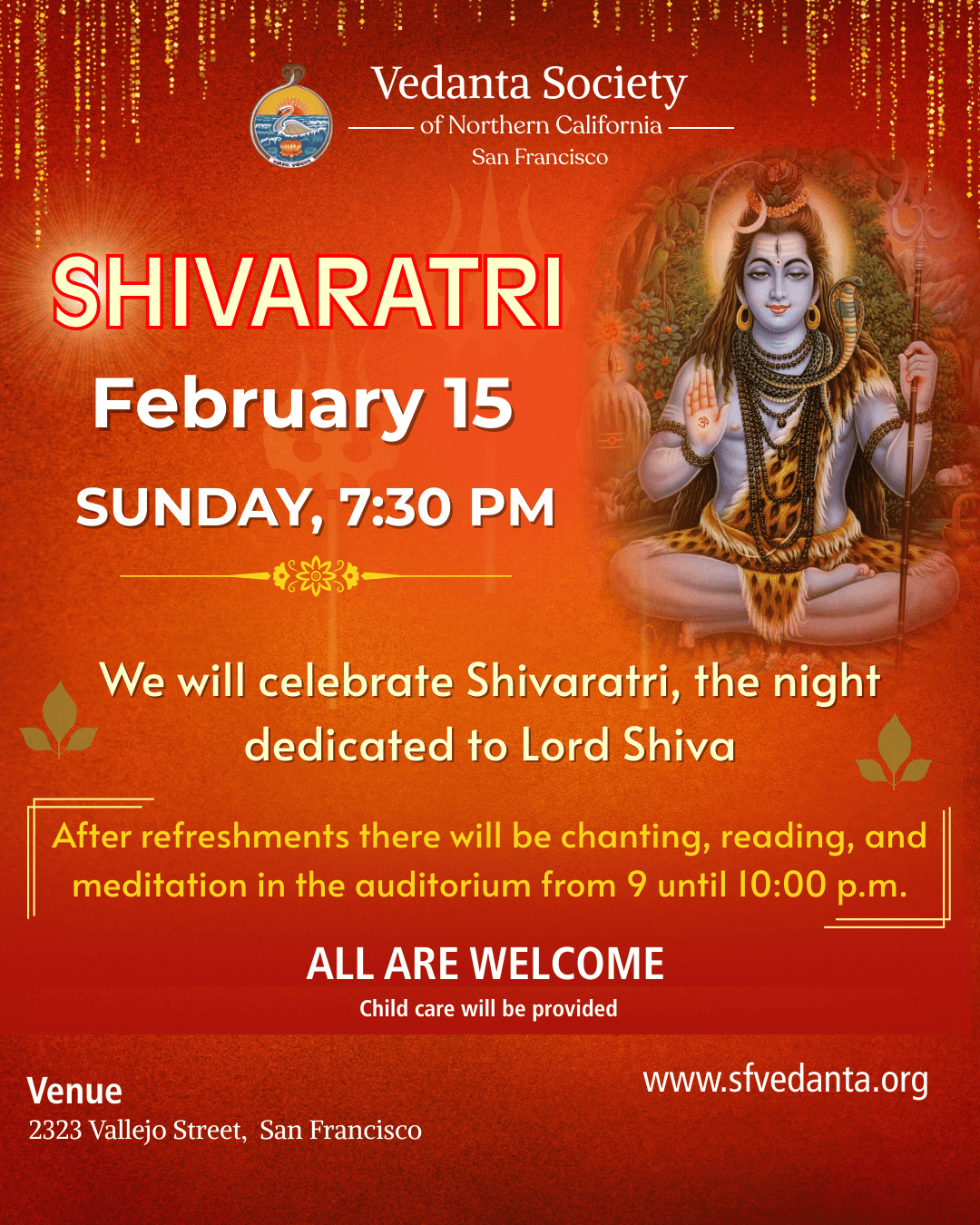 Shivaratri Celebration Flyer